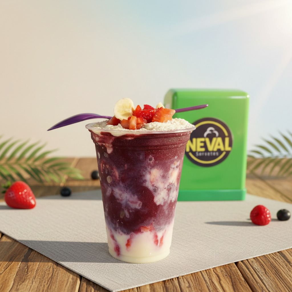 Açaí da Sorveteria Neval Praia Grande