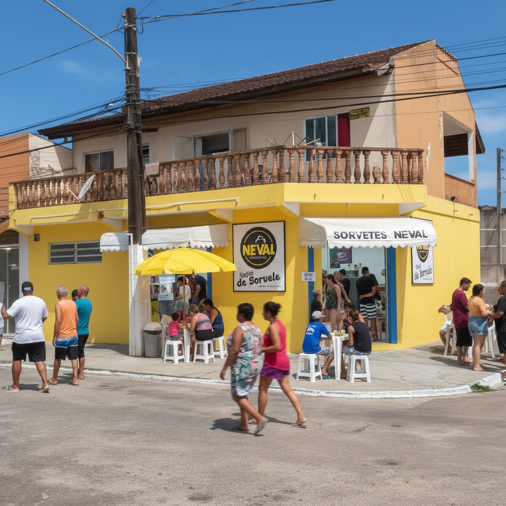 Fachada da Sorveteria Neval Praia Grande